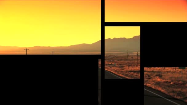 Pannelli mobili multipli di varie scene, immagini a Monument Valley USA — Video Stock