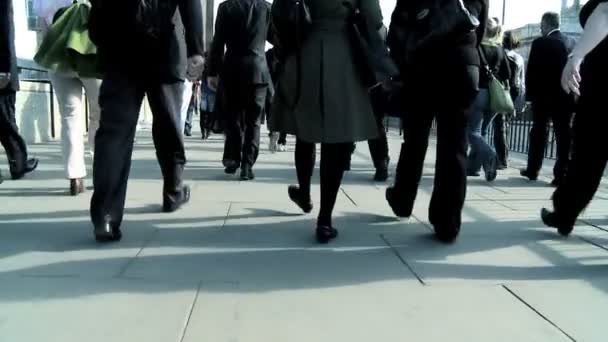 City business commuters in slow motion — Stock Video