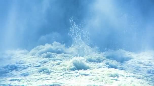 Powerfull waters of Godafoss Waterfall, Iceland — Stock Video