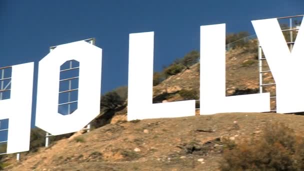 Primer plano de Hollywood sign — Vídeos de Stock