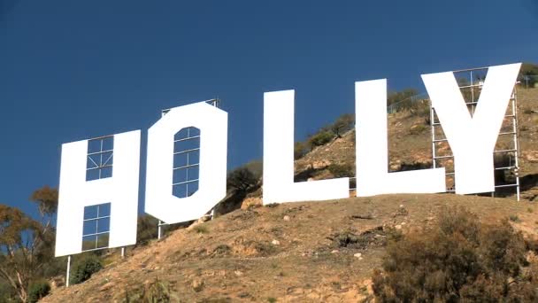 Hollywood sign detail — Stock video