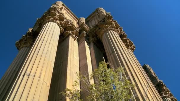 Columnas Escarbadas en Palacio de Bellas Artes San Fancisco — Vídeo de stock