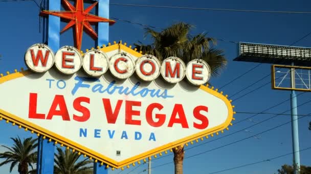 Señal de bienvenida de Las Vegas — Vídeos de Stock