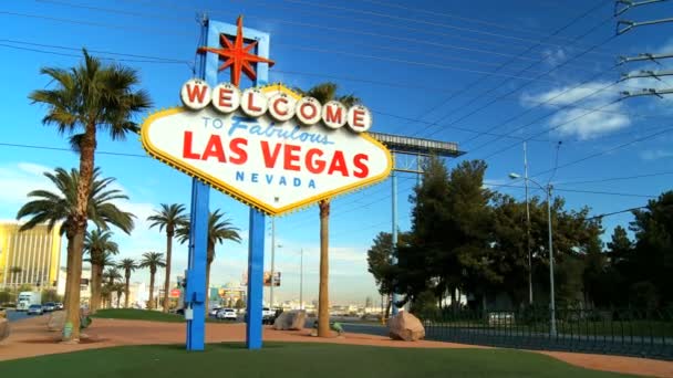 Welcome Sign on Las Vegas Strip — Stock Video