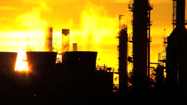 Oil Refinery Environmental Pollution — Stock Video