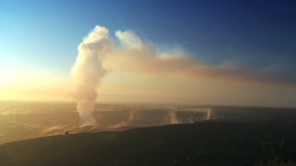 Hot Steam Energy From Volcanic Crater — Stock Video