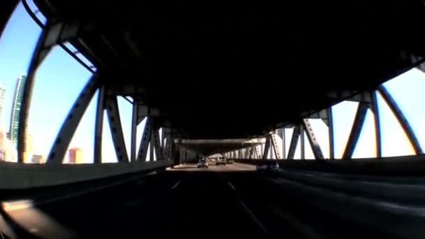 ビュー ポイント運転オークランド湾橋 — ストック動画