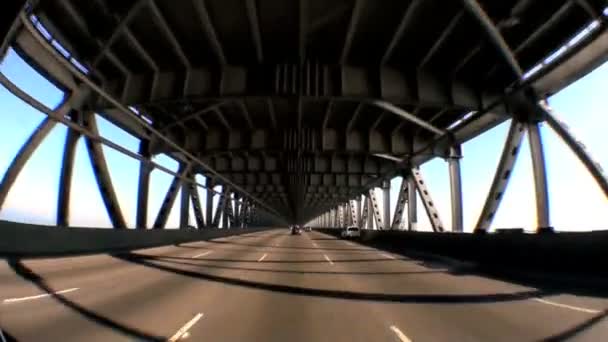 Point-of-view drijvende oakland bay bridge — Stockvideo