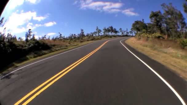 Ponto de vista Peixe-olho dirigindo na estrada rural — Vídeo de Stock