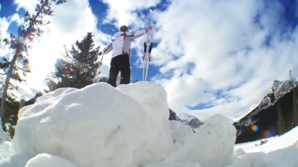 Ski-Erfolg im Winter — Stockvideo