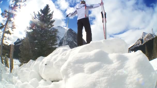 Ski-Erfolg im Winter — Stockvideo