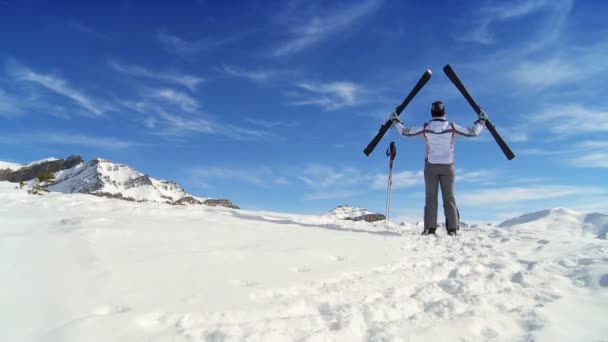 Γυναικεία σκι επιτυχία — Αρχείο Βίντεο