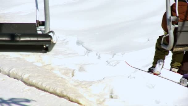 Zimą wyciągi narciarskie — Wideo stockowe