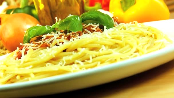 Healthy Option Spaghetti Meal — Stock Video