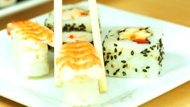 Sushi giapponese — Video Stock