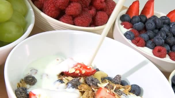 健康的なライフ スタイルの朝食 — ストック動画