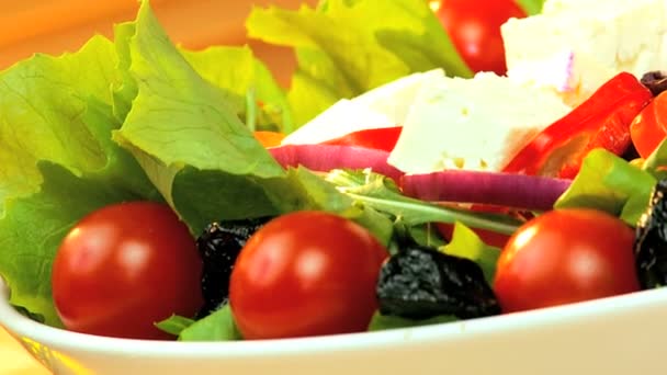 Zdrowe dania kuchni śródziemnomorskiej — Wideo stockowe