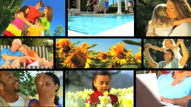 Boldog nyári montázs — Stock videók
