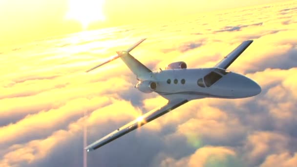 Luxe corporate jet lucht-lucht — Stockvideo