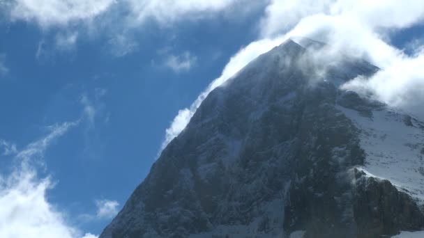 Rugged Rock of Eiger Summit, Switzerland — Stock Video