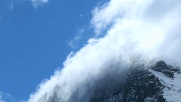 Time-lapse wolken boven de eiger, Zwitserland — Stockvideo