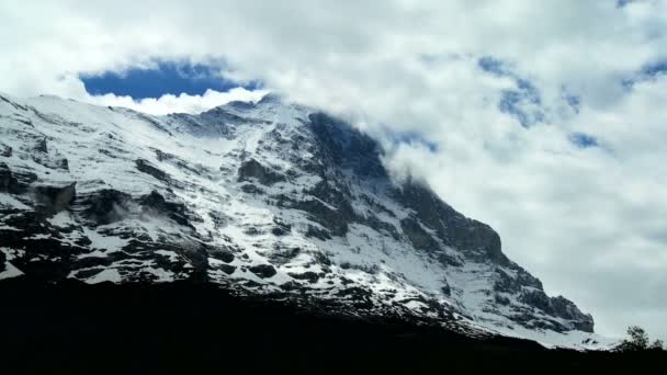 Poklatkowy chmury nad eiger, Szwajcaria — Wideo stockowe