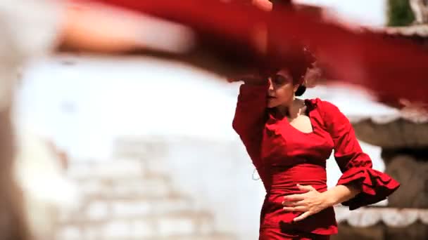 Dramatic Spanish Flamenco Dancing — Stock Video