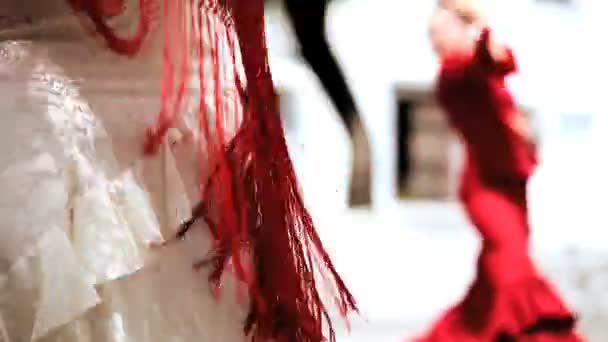 Dramatyczne hiszpańskie flamenco, taniec — Wideo stockowe
