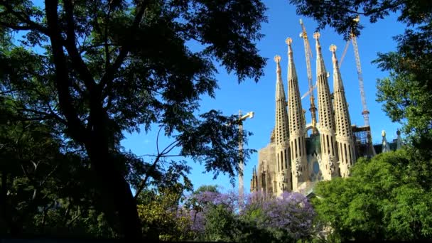 Kościół sagrada familia, Hiszpania — Wideo stockowe