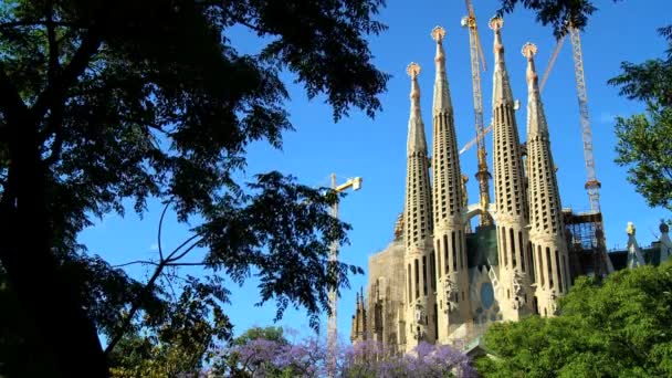 Sagrada familia εκκλησία, Ισπανία — Αρχείο Βίντεο