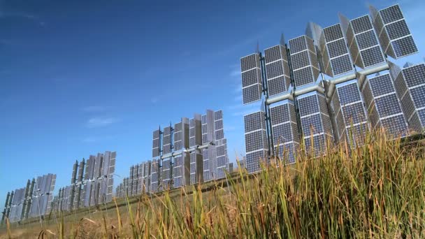 Fotovoltaik güneş enerjisi panelleri — Stok video