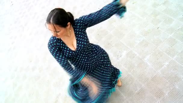 Dramatische flamencodanseres — Stockvideo