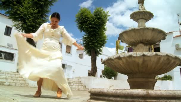 Dama bailando flamenco tradicional — Vídeos de Stock