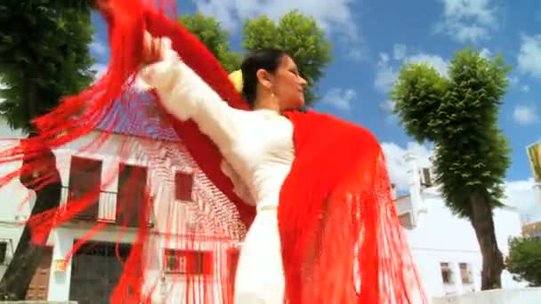 Bailarina Tradicional Flamenca — Vídeos de Stock