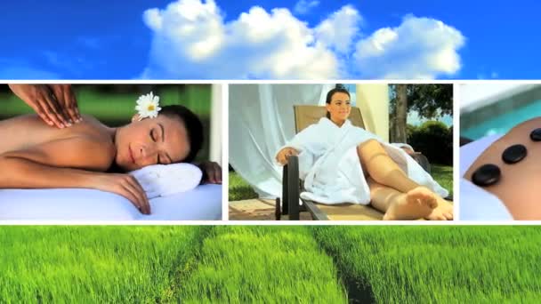 Montage of Massage, Yoga & Relaxation — Stock Video