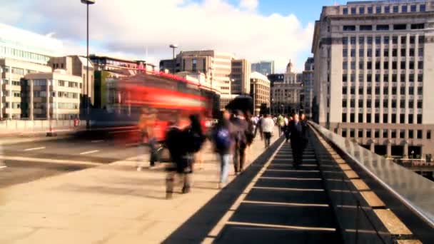 Time-lapse City Commuters & Traffic — Stock Video