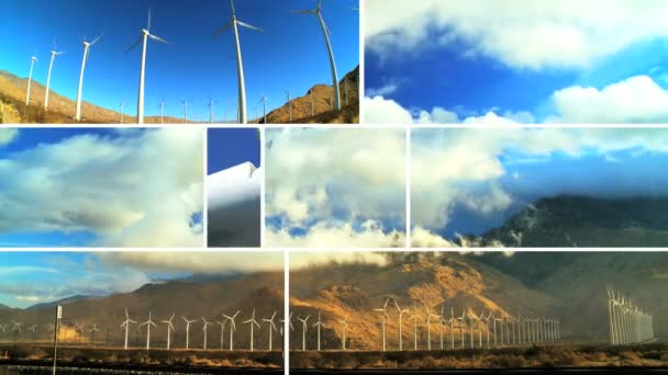 Montage of Clean Wind Turbine Energy — Stock Video