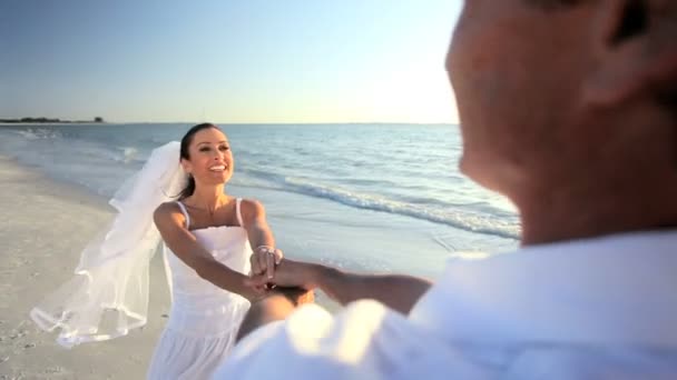 Matrimonio da sogno spiaggia — Video Stock