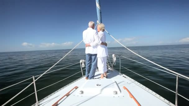 Пожилая пара наслаждается пенсией — стоковое видео