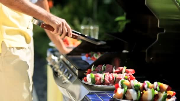 Las personas mayores heathy comiendo — Vídeos de Stock