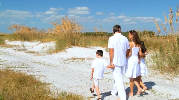 Familie strand vrijetijd — Stockvideo