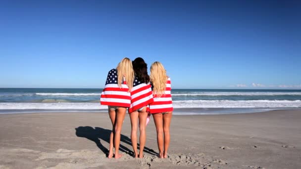 Girls in Stars & Stripes — Stock Video