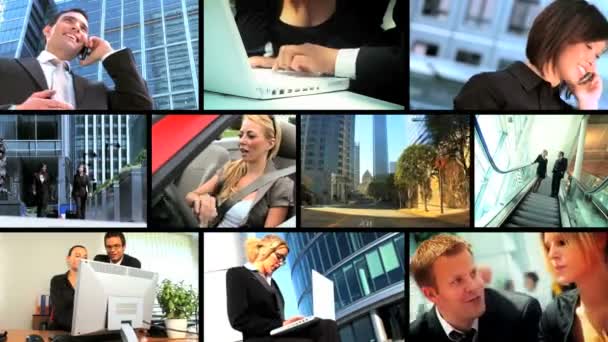 Montage of Business Using Wireless Communication — Stok video