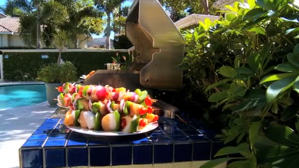 Alimentos frescos saudáveis para o churrasco — Vídeo de Stock