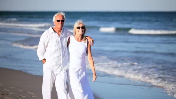Glückliches gesundes Seniorenpaar — Stockvideo