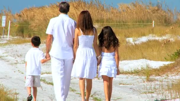 Glücklich Familie Strand Freizeit — Stockvideo