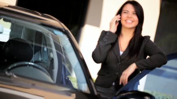 Confident Businesswoman Using Cell Phone — Stock Video