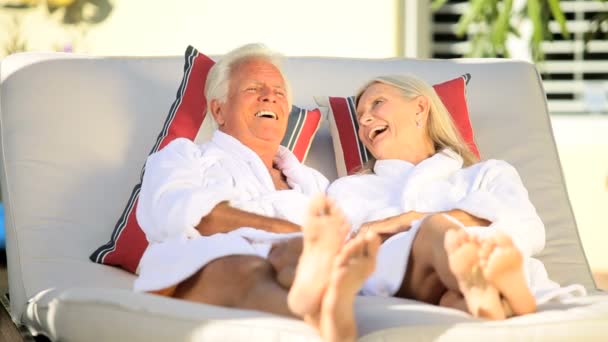 Seniors Spa Relaxation — Stock Video