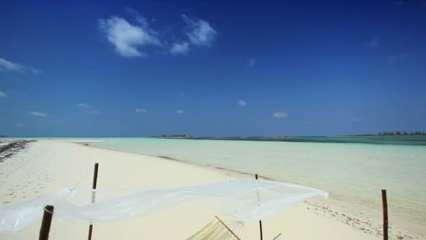 White Sand & Hammock on Hideaway Island — Stock Video