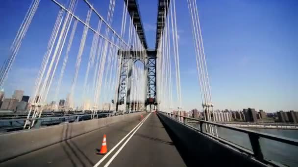 P.O.V За рулем моста Джорджа Вашингтона, Нью-Йорк, США — стоковое видео